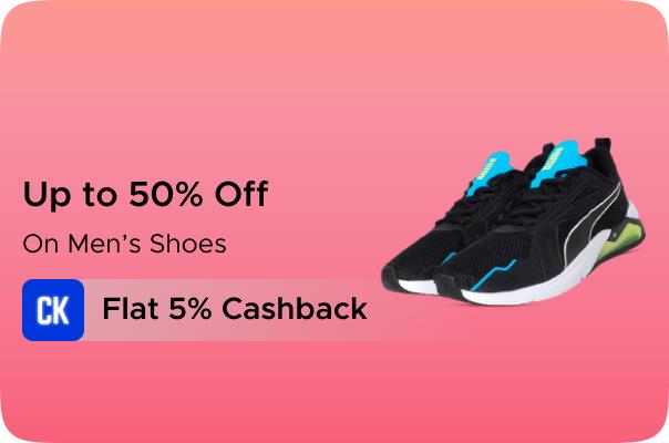 Puma: Upto 50% off on Mens Shoes + Flat 6% CashKaro Cashback